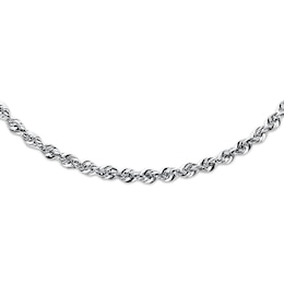 Rope Necklace Semi-Solid 14K White Gold 18"