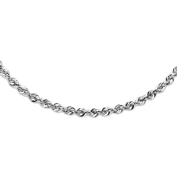 Rope Necklace Semi-Solid 14K White Gold 24"