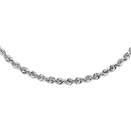 Rope Necklace Semi-Solid 14K White Gold 20"