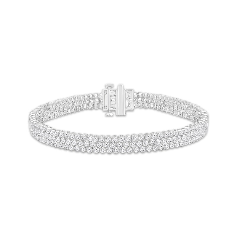 Main Image 1 of KAY Lab-Grown Diamonds Triple-Row Bracelet 6 ct tw 10K White Gold 7.25&quot;