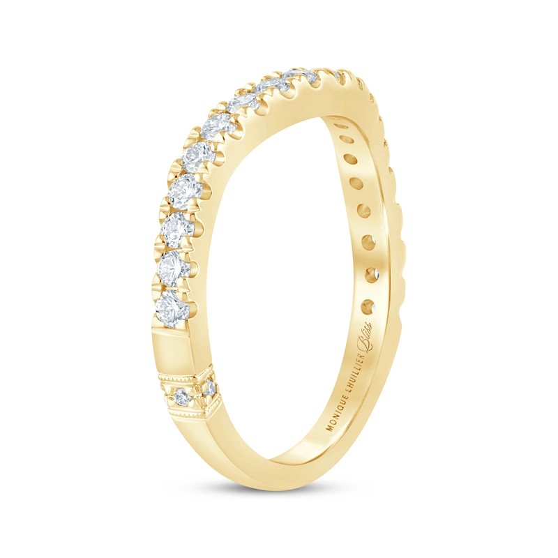 Monique Lhuillier Bliss Lab-Created Diamond Contour Anniversary Ring 1/2 ct tw 18K Yellow Gold