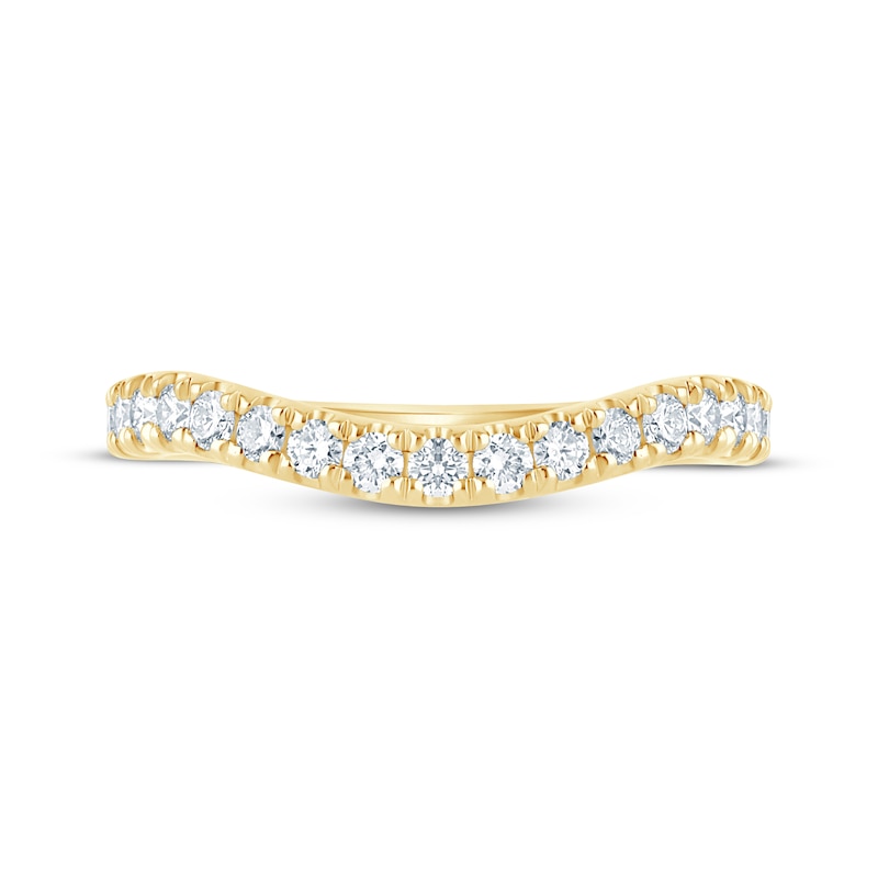 Main Image 4 of Monique Lhuillier Bliss Lab-Grown Diamond Contour Anniversary Ring 1/2 ct tw 18K Yellow Gold