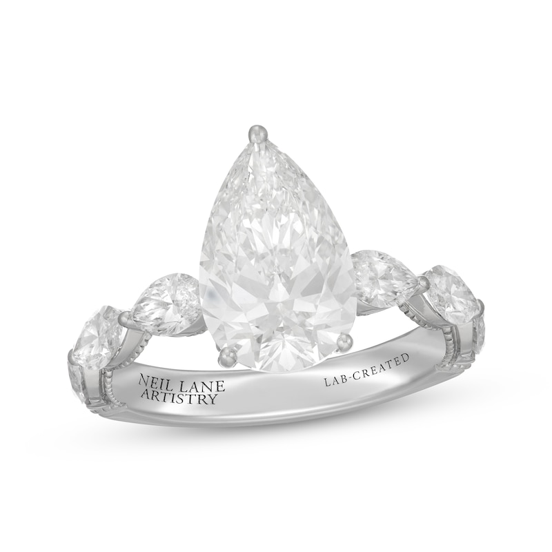 Main Image 1 of Neil Lane Artistry Pear-Shaped Lab-Grown Diamond Engagement Ring 4-1/4 ct tw 14K White Gold
