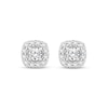 Thumbnail Image 2 of Diamond Cushion-Shaped Halo Stud Earrings 1 ct tw 10K White Gold