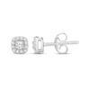 Thumbnail Image 1 of Diamond Cushion-Shaped Halo Stud Earrings 1/4 ct tw 10K White Gold