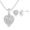 Thumbnail Image 1 of Heart-Shaped White Lab-Created Sapphire Gift Set Sterling Silver
