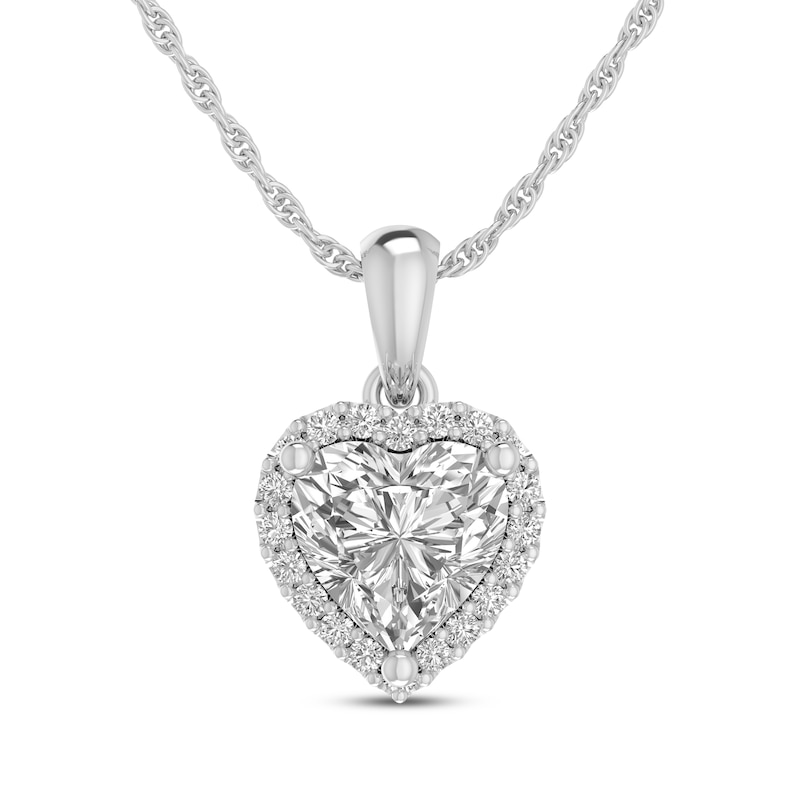 Main Image 2 of Heart-Shaped White Lab-Created Sapphire Gift Set Sterling Silver