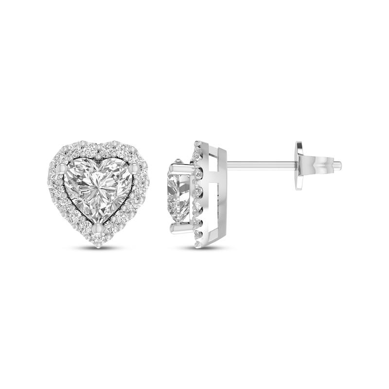 Heart-Shaped White Lab-Created Sapphire Gift Set Sterling Silver