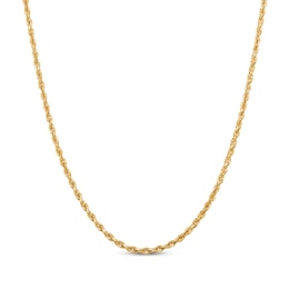 Glitter Rope Chain Necklace 3mm Solid 14K Yellow Gold 20"
