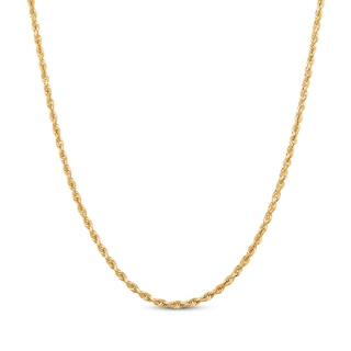 Glitter Rope Chain Necklace 3mm Solid 14K Yellow Gold 20"
