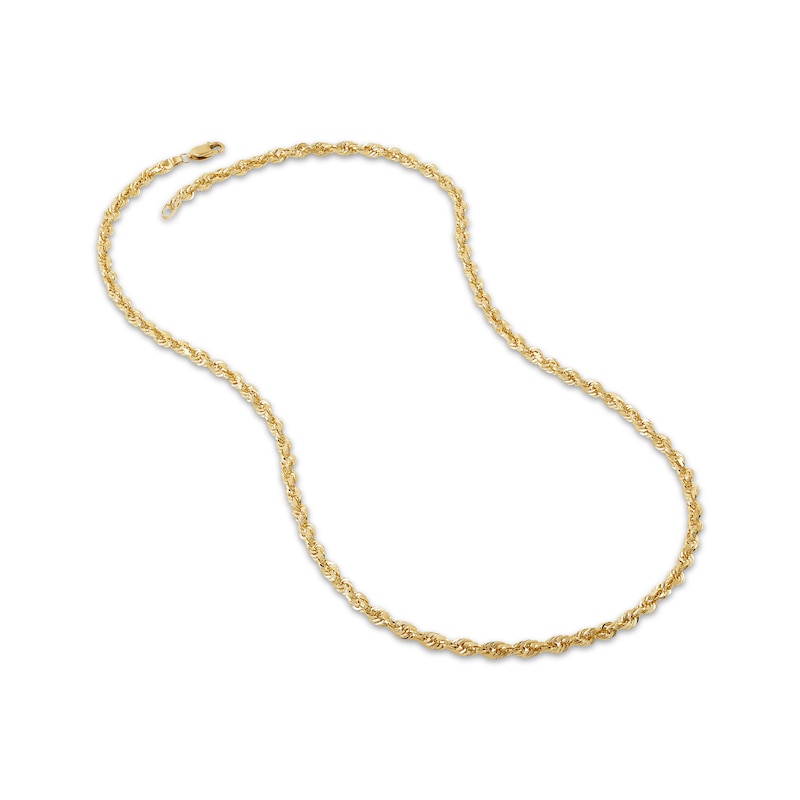 14K Yellow Gold Rope Chains, 14K Gold Necklace 3mm / 22 inch