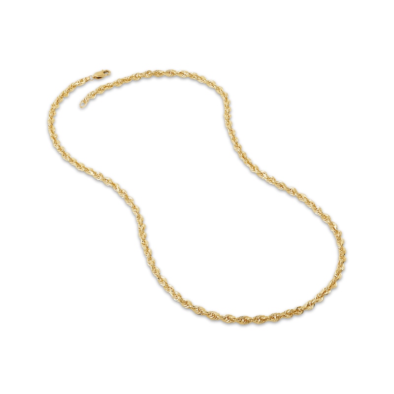 10K Yellow Solid Diamond Cut Rope Chain | LoveBling 4mm / 22 / Yes