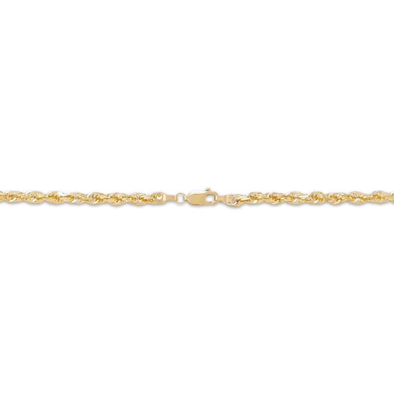Main Image 2 of Glitter Rope Chain Necklace 4mm Solid 14K Yellow Gold 22&quot;