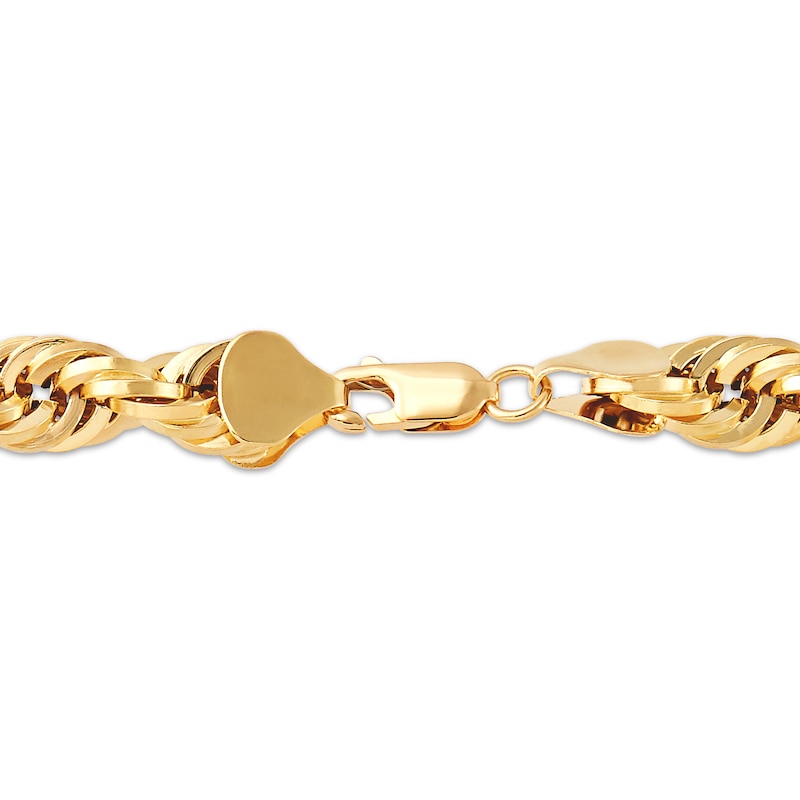 Main Image 2 of Glitter Rope Chain Necklace 6.5mm Solid 10K Yellow Gold 24&quot;