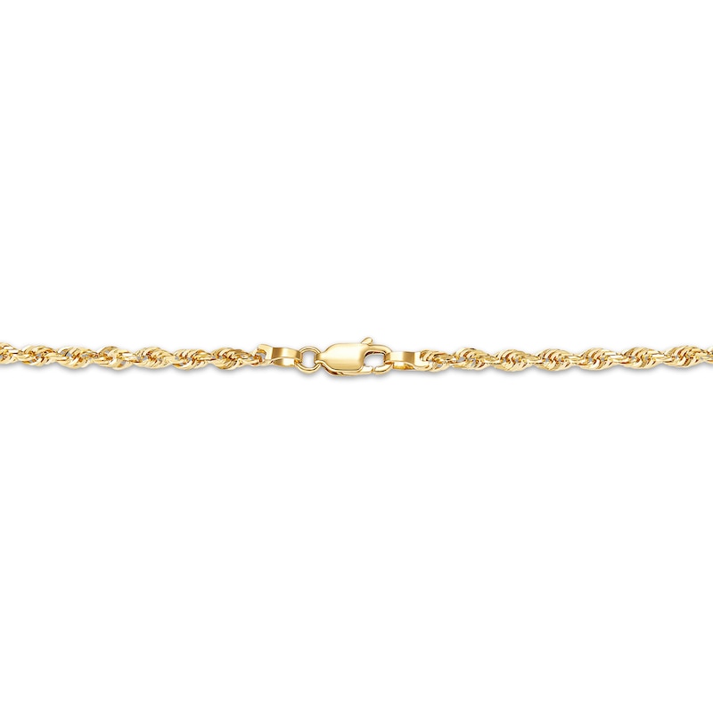 Main Image 2 of Glitter Rope Chain Necklace 3mm Hollow 14K Yellow Gold 16&quot;