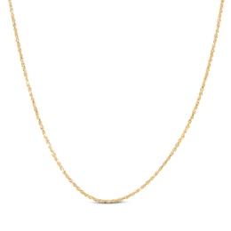 Glitter Rope Chain Necklace 1.6mm Solid 10K Yellow Gold 18"