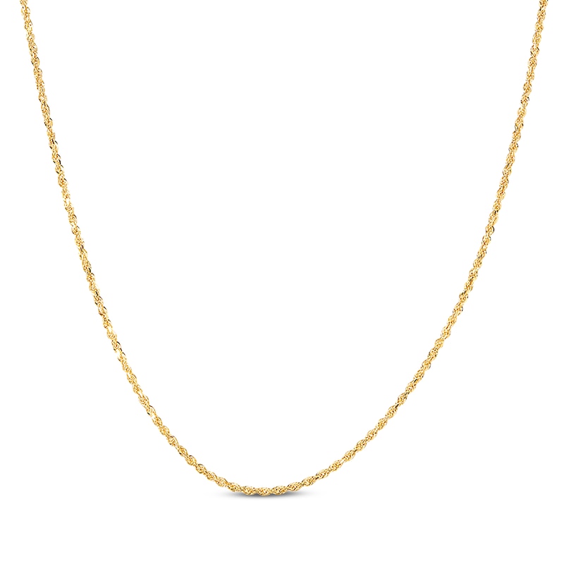 Main Image 1 of Glitter Rope Chain Necklace 1.6mm Solid 10K Yellow Gold 18&quot;