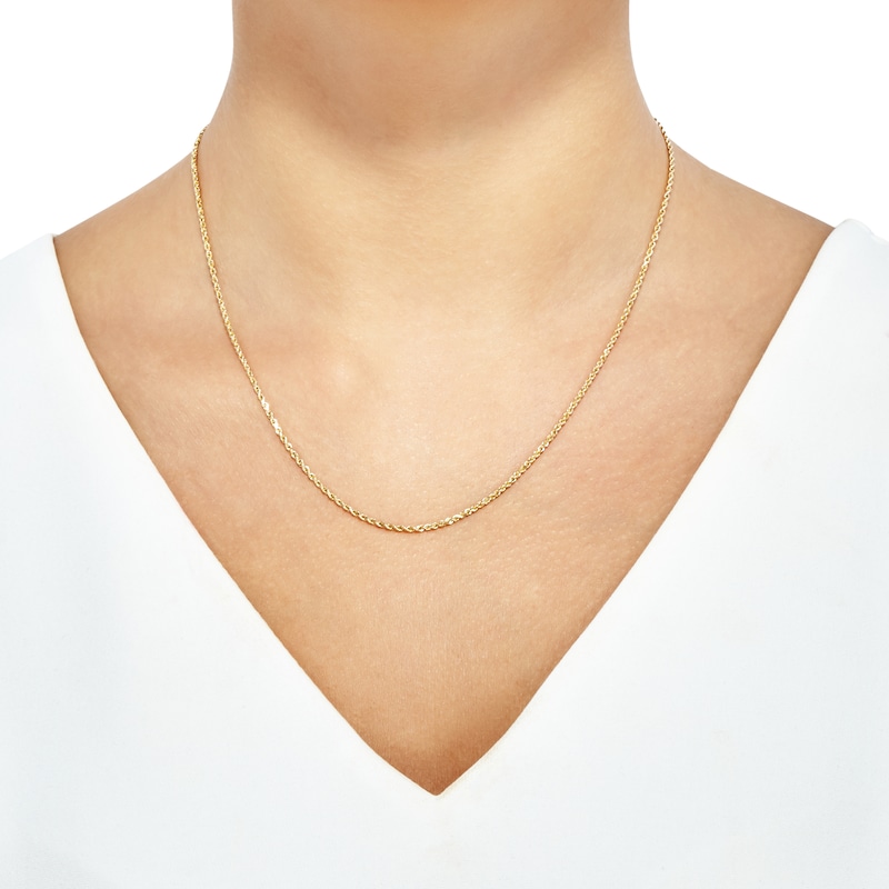 Main Image 3 of Glitter Rope Chain Necklace 1.6mm Solid 10K Yellow Gold 18&quot;