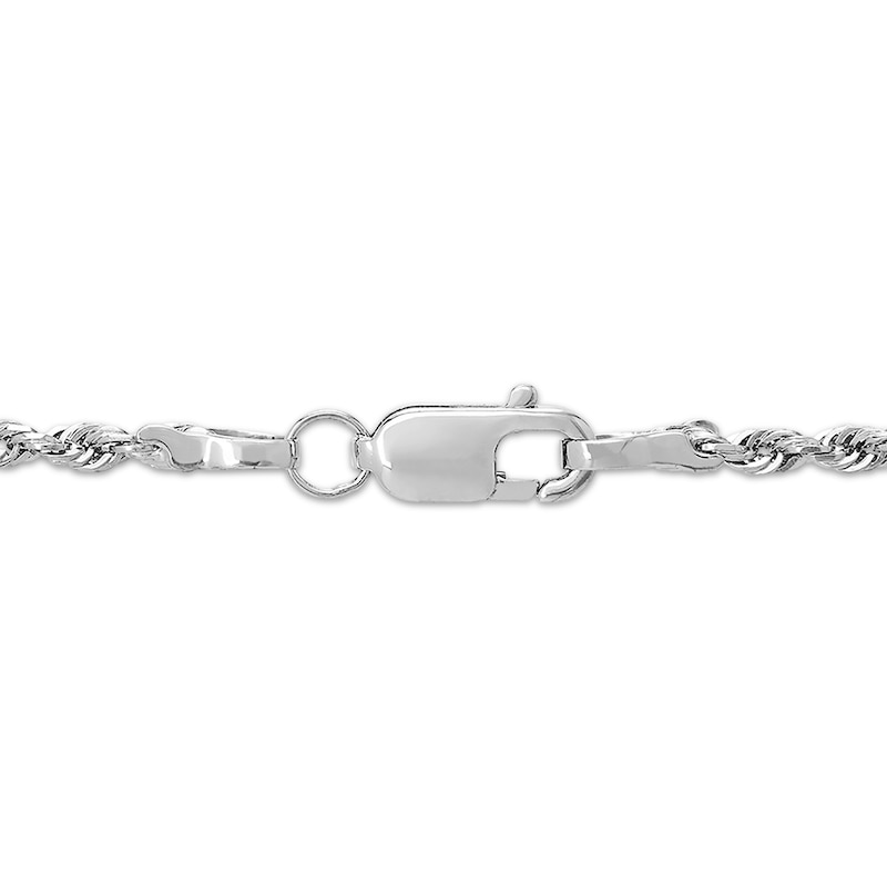 Main Image 2 of Glitter Rope Chain Necklace 1.6mm Solid 10K White Gold 18&quot;