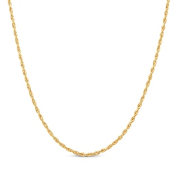 Glitter Rope Chain Necklace 2.4mm Solid 14K Yellow Gold 18"