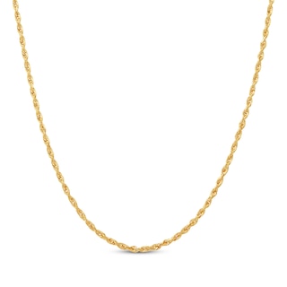 Glitter Rope Chain Necklace 2.4mm Solid 10K Yellow Gold 20"