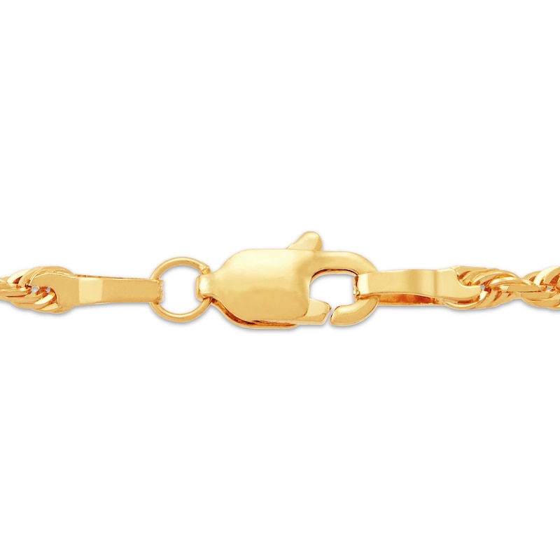 Main Image 2 of Glitter Rope Chain Necklace 2.4mm Solid 10K Yellow Gold 22&quot;
