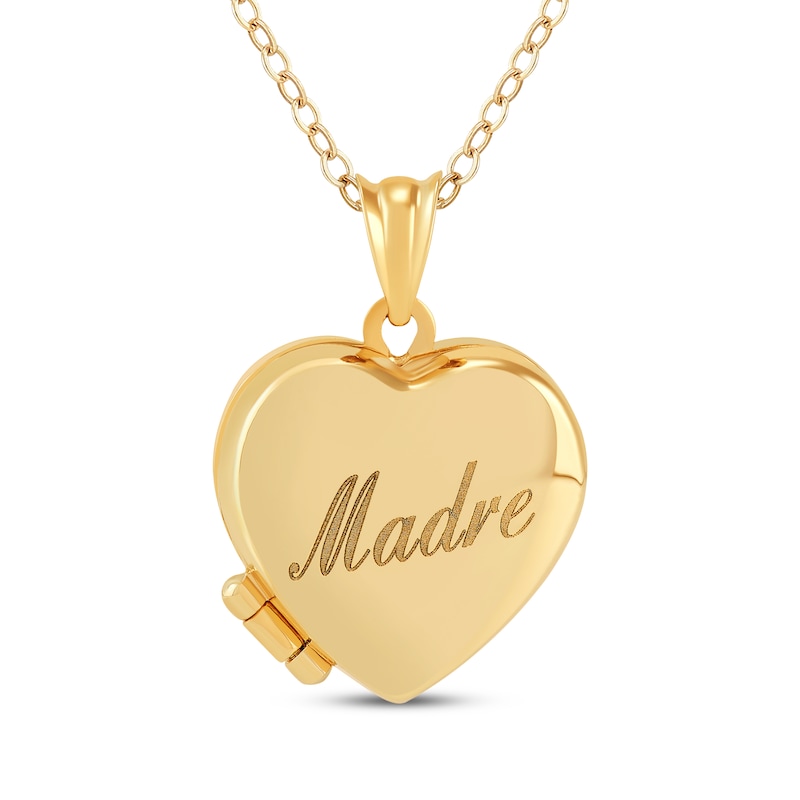 Main Image 1 of &quot;Madre&quot; Heart Locket Necklace 10K Yellow Gold 18&quot;
