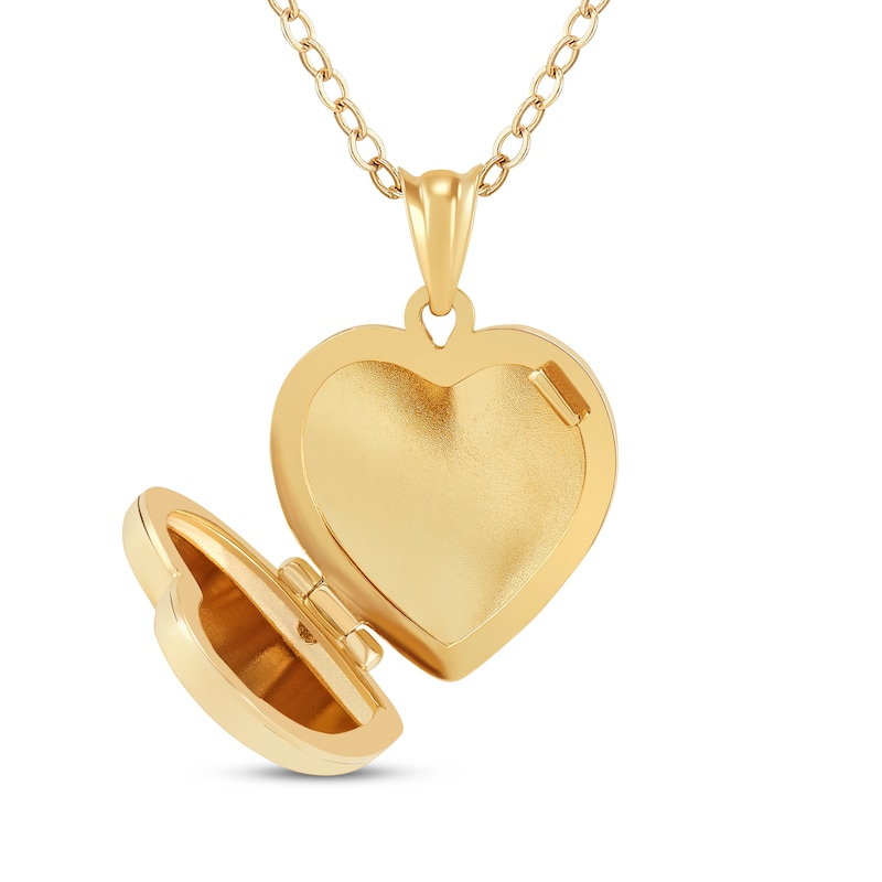 "Madre" Heart Locket Necklace 10K Yellow Gold 18"