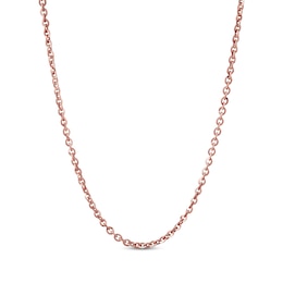 Cable Chain Necklace 2.1mm Solid 14K Rose Gold 18"