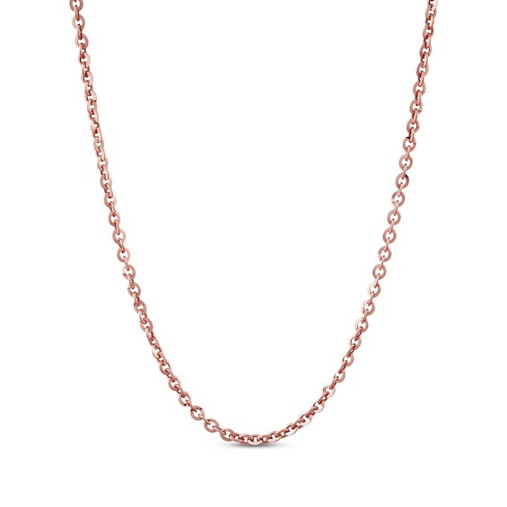 Solid Cable Chain Necklace 2.1mm 14K Rose Gold 18"