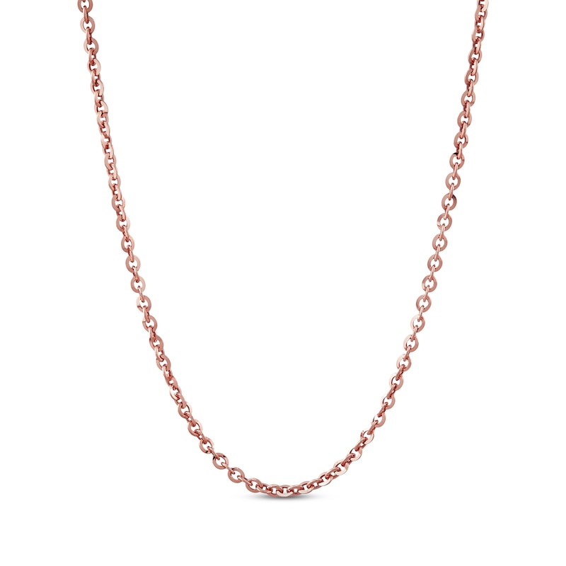 Main Image 1 of Cable Chain Necklace 2.1mm Solid 14K Rose Gold 18&quot;