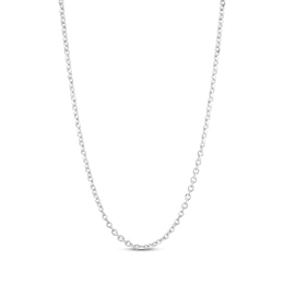 Cable Chain Necklace 2.1mm Solid 14K White Gold 20"