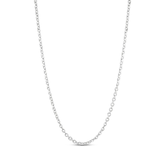 Solid Cable Chain Necklace 2.1mm 14K White Gold 20"