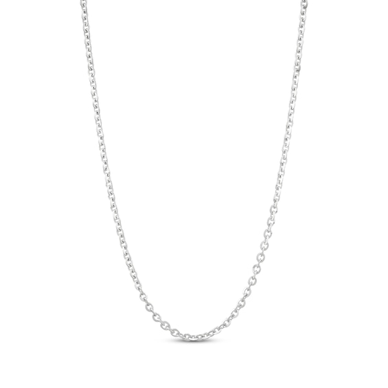 Cable Chain Necklace 2.1mm Solid 14K White Gold 20"