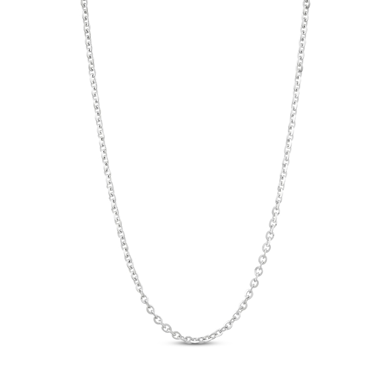 Main Image 1 of Cable Chain Necklace 2.1mm Solid 14K White Gold 20&quot;