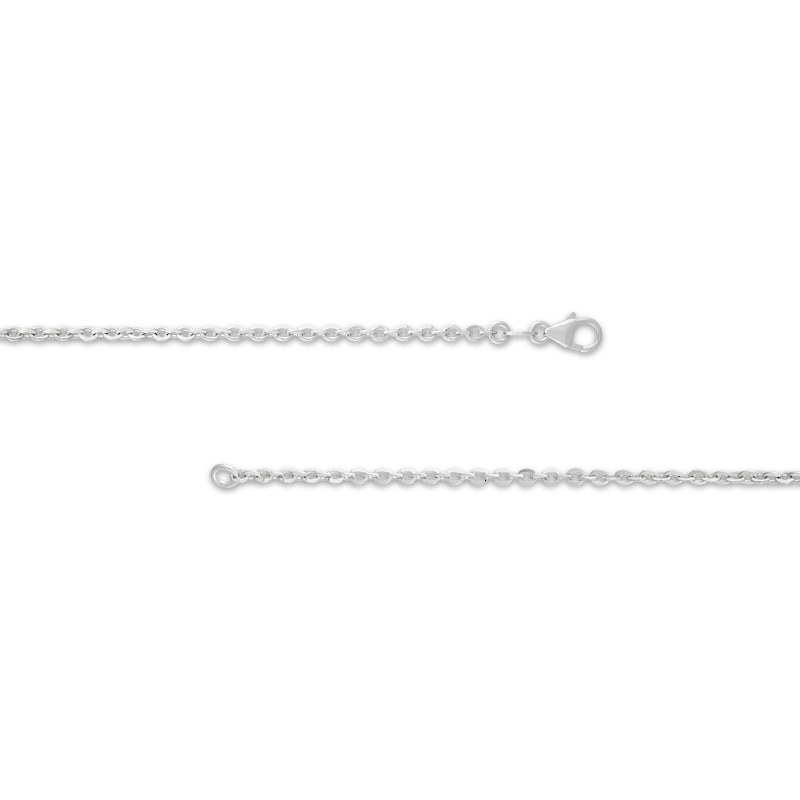 Main Image 2 of Cable Chain Necklace 2.1mm Solid 14K White Gold 20&quot;