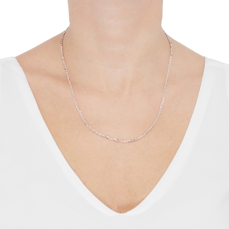 Main Image 4 of Cable Chain Necklace 2.1mm Solid 14K White Gold 20&quot;