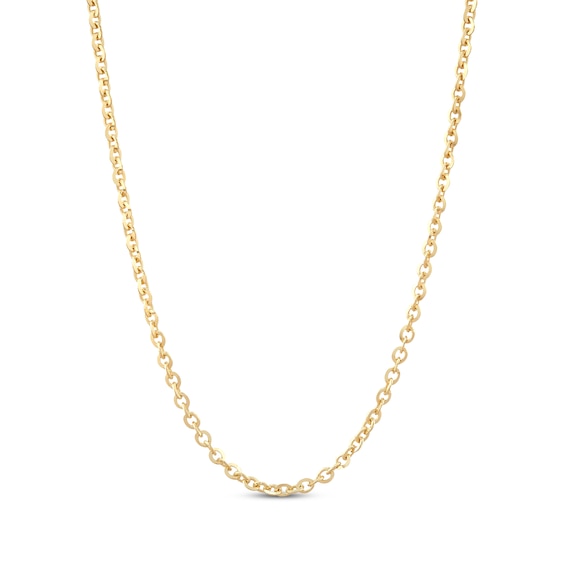 Solid Cable Chain Necklace 2.1mm 14K Yellow Gold 18"
