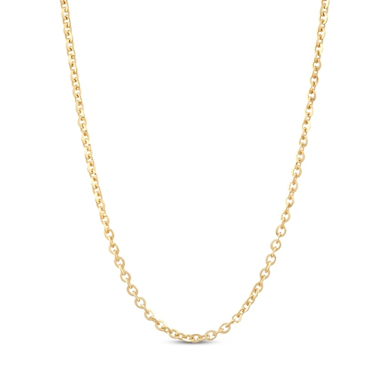 Cable Chain Necklace 2.1mm Solid 14K Yellow Gold 18"