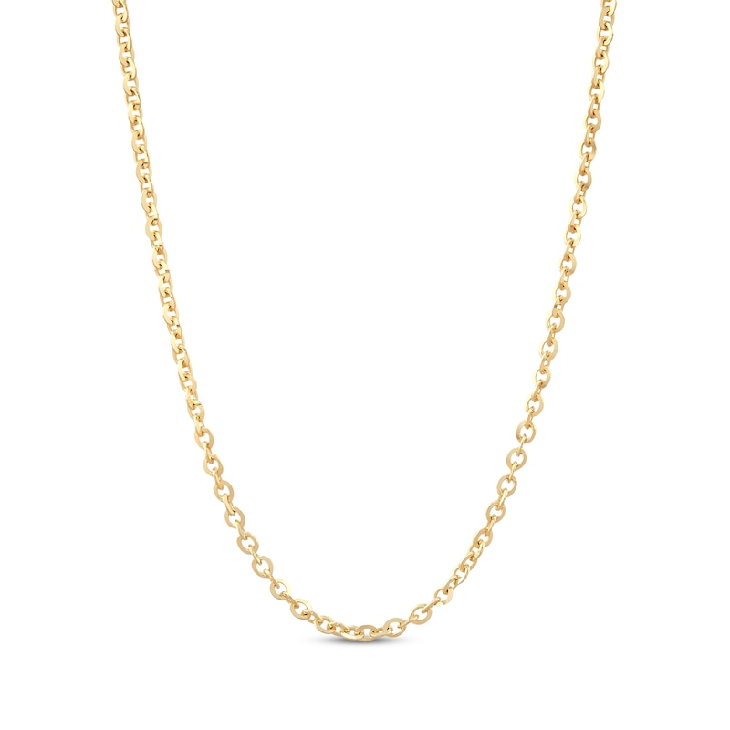 Main Image 1 of Cable Chain Necklace 2.1mm Solid 14K Yellow Gold 18&quot;