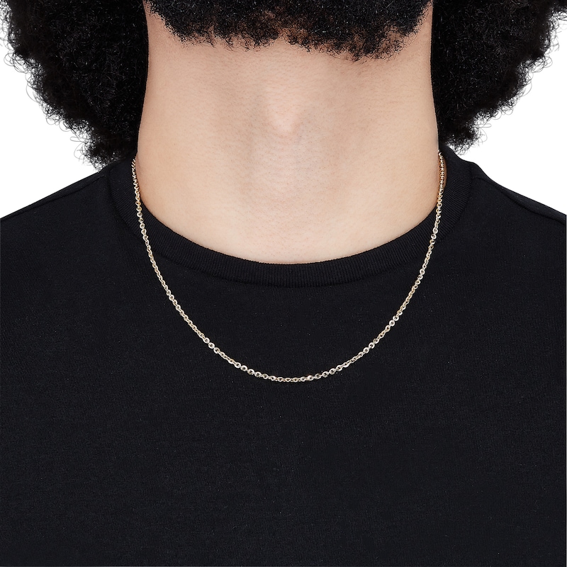Main Image 4 of Cable Chain Necklace 2.1mm Solid 14K Yellow Gold 18&quot;
