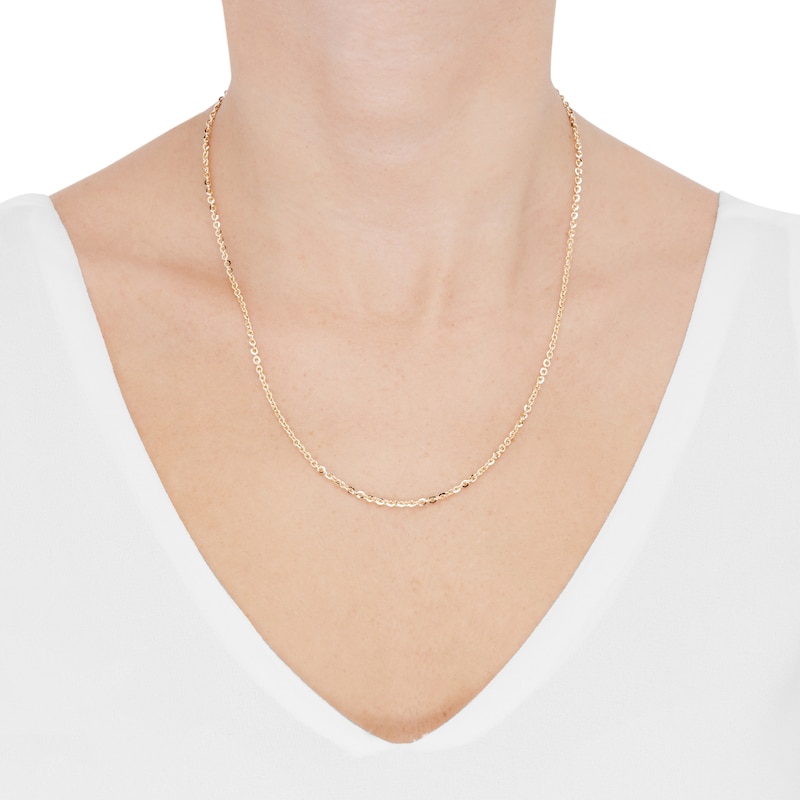Main Image 5 of Cable Chain Necklace 2.1mm Solid 14K Yellow Gold 18&quot;
