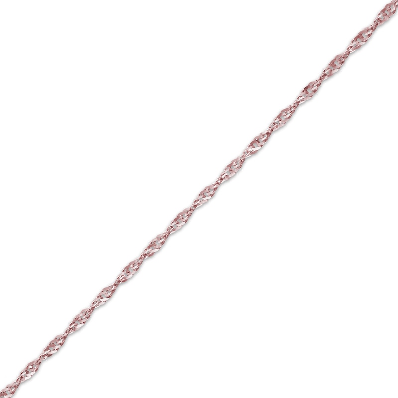 Main Image 2 of Singapore Chain Necklace 1.4mm Solid 14K Rose Gold 18&quot;