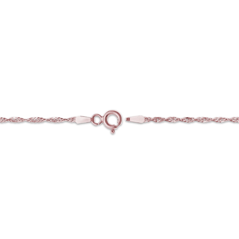Main Image 3 of Singapore Chain Necklace 1.4mm Solid 14K Rose Gold 18&quot;