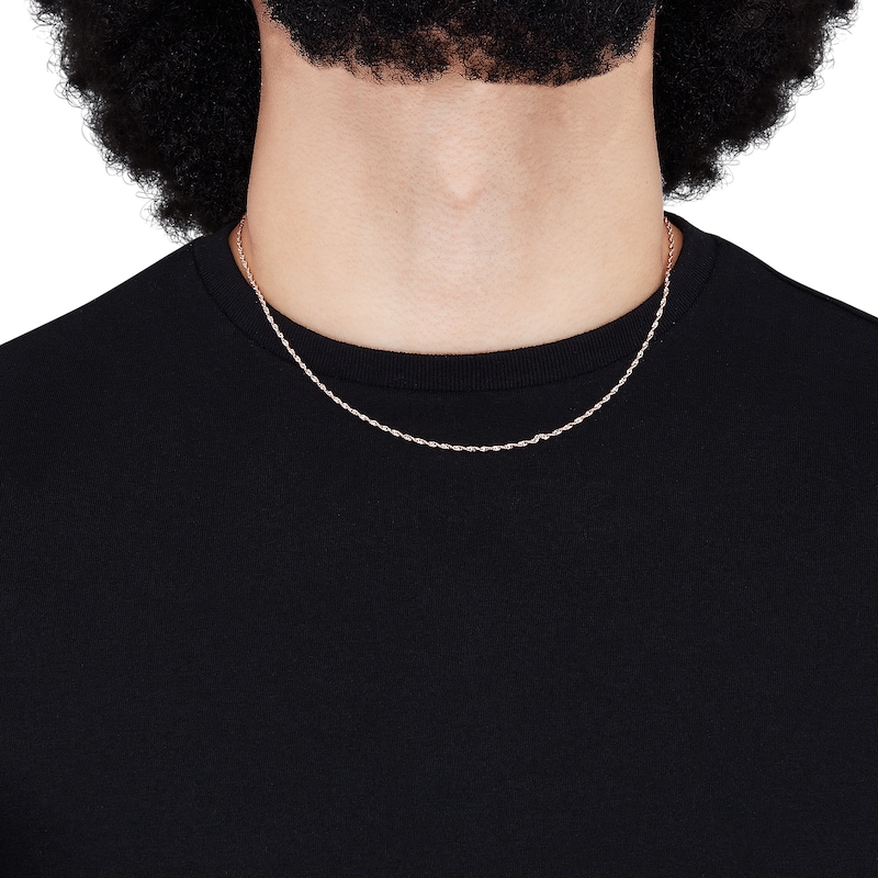 Main Image 5 of Singapore Chain Necklace 1.4mm Solid 14K Rose Gold 18&quot;