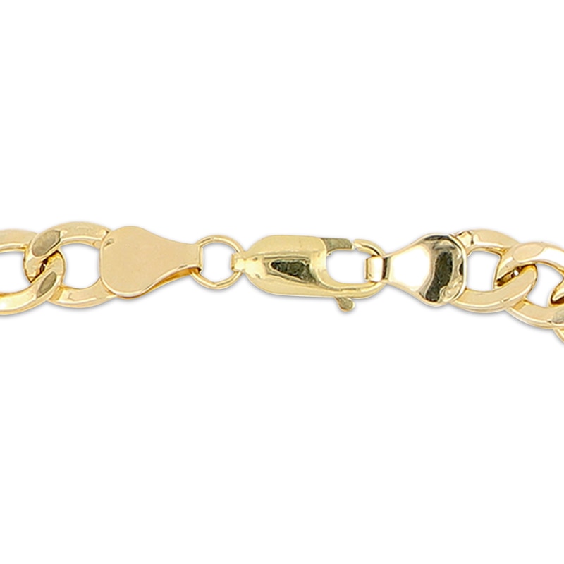 Main Image 3 of Figaro Necklace 8.6mm Hollow 10K Yellow Gold 22&quot;