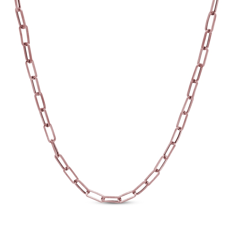 Main Image 1 of Paperclip Chain Necklace 5.5mm Hollow 10K Rose Gold 18&quot;
