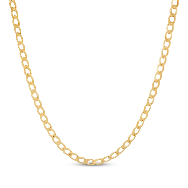 Solid Curb Chain Necklace 2.95mm 10K Yellow Gold 20"