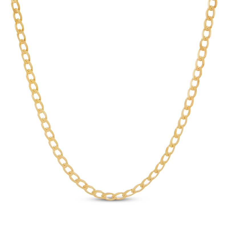 Main Image 1 of Curb Chain Necklace 2.95mm Solid 10K Yellow Gold 20&quot;
