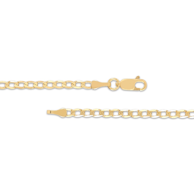 Main Image 2 of Curb Chain Necklace 2.95mm Solid 10K Yellow Gold 20&quot;